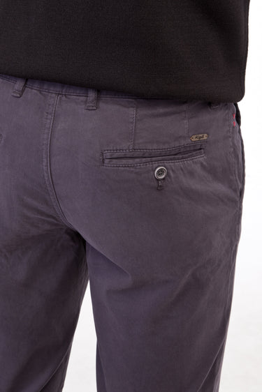 Antrasit Slim Fit Dar Kesim Desenli Likralı Kanvas / Chino Pantolon