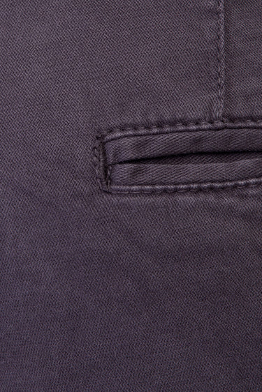 Antrasit Slim Fit Dar Kesim Desenli Likralı Kanvas / Chino Pantolon