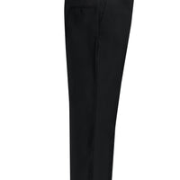 Black 6 Drop Regular Fit Standard Cut Classic Fabric Wool Trousers