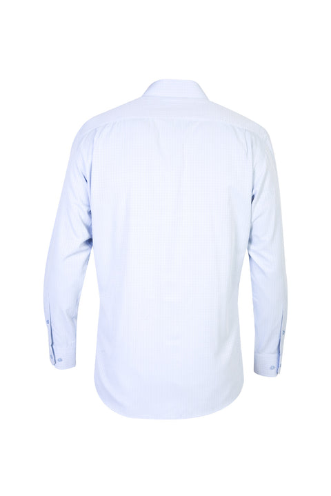 Light Blue Long-Sleeve Classic Patterned Shirt
