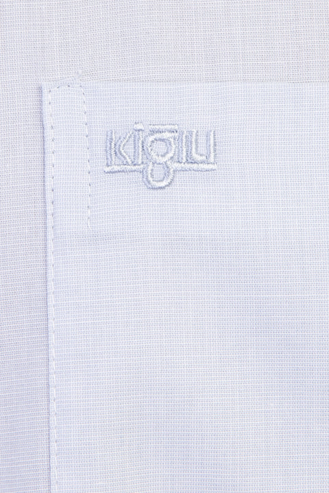 Açık Gri Uzun Kol Klasik Gömlek