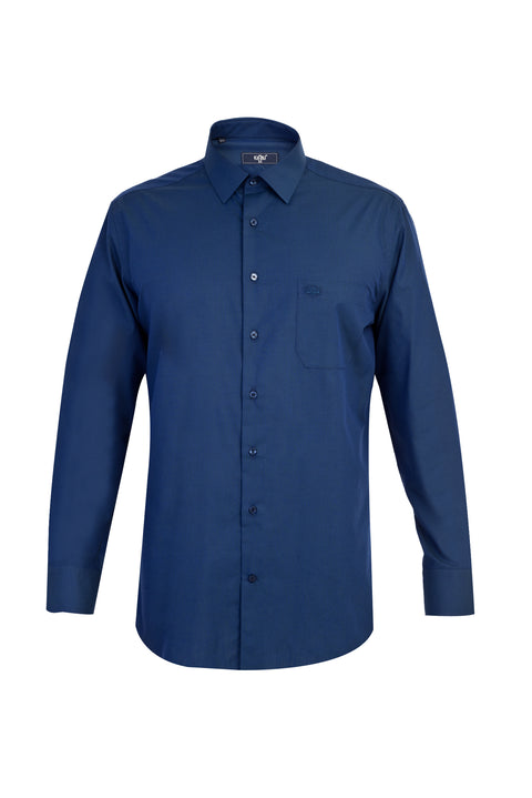 Lacivert Uzun Kol Klasik Gömlek