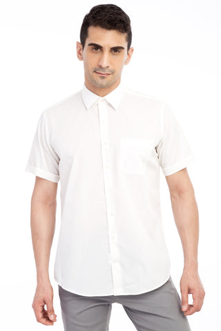  Krem Kısa Kol Regular Fit Gömlek