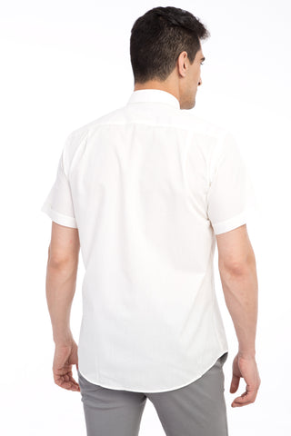  Krem Kısa Kol Regular Fit Gömlek
