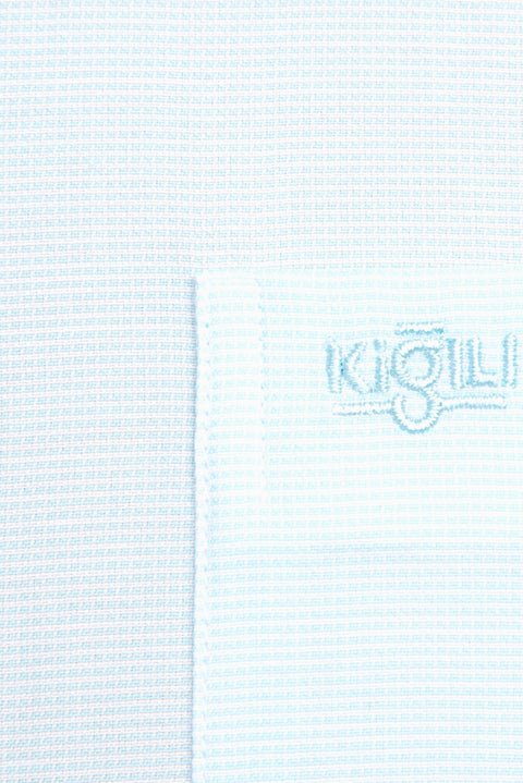 Açık Yeşil Kısa Kol Desenli Klasik Gömlek