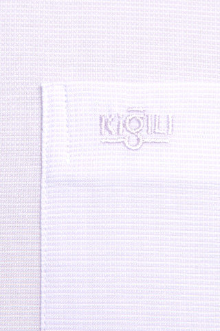  Lila K?sa Kol Desenli Klasik Gömlek-Ki??l?