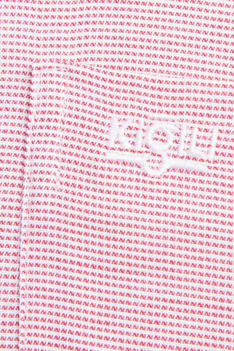 Kırmızı Kısa Kol Desenli Klasik Gömlek