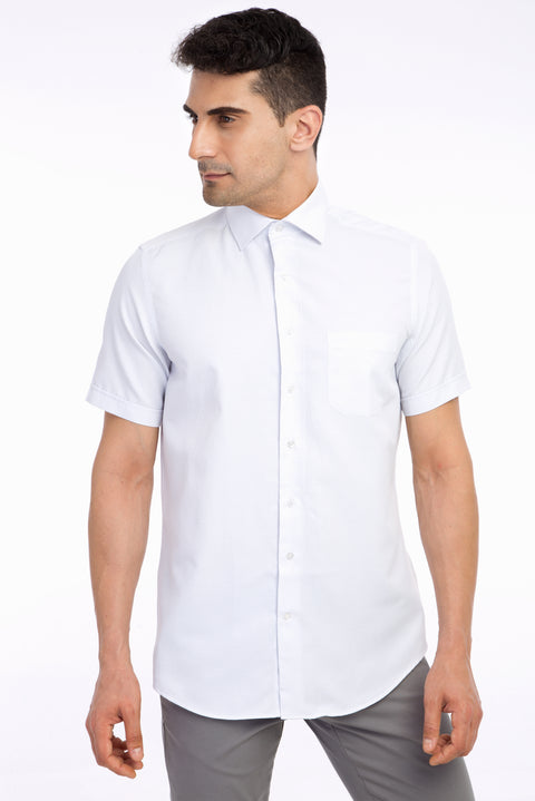 Beyaz Kısa Kol Regular Fit Gömlek
