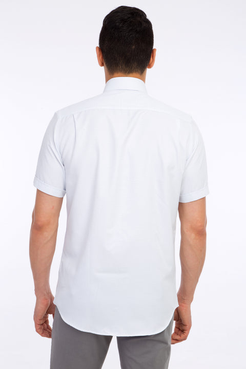 Beyaz Kısa Kol Regular Fit Gömlek