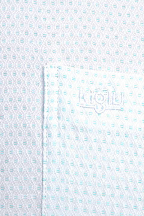 Beyaz Kısa Kol Regular Fit Desenli Gömlek