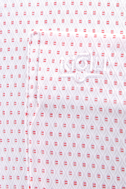 Beyaz Kısa Kol Regular Fit Desenli Gömlek