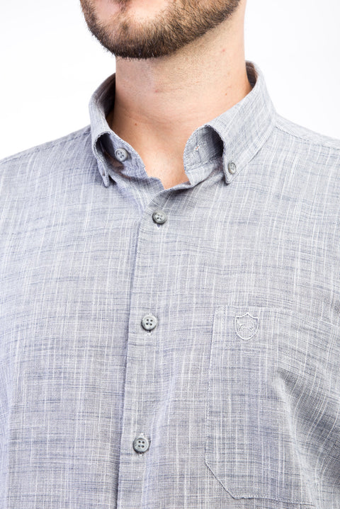 Black Short Sleeve Regular Fit Patterned Cotton Shirt
