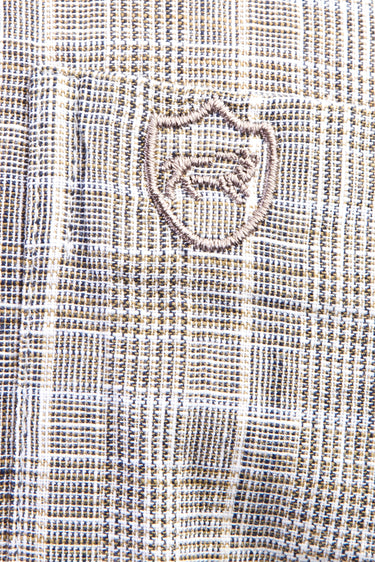 Açık Kahve - Camel Kısa Kol Regular Fit Ekose Pamuk Gömlek