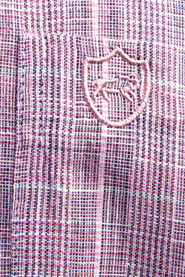 Pembe Kısa Kol Regular Fit Ekose Pamuk Gömlek