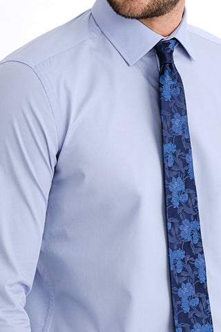  Mavi Uzun Kol Slim Fit Dar Kesim Gömlek