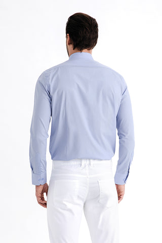  Mavi Uzun Kol Slim Fit Dar Kesim Gömlek