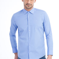 Mavi Uzun Kol Slim Fit Dar Kesim Gömlek