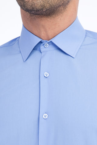  Mavi Uzun Kol Slim Fit Dar Kesim Gömlek