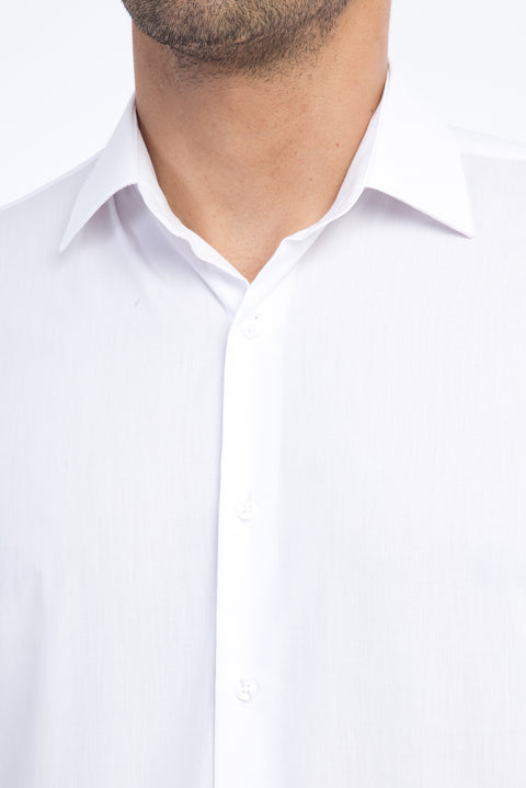 Beyaz Uzun Kol Slim Fit Dar Kesim Gömlek