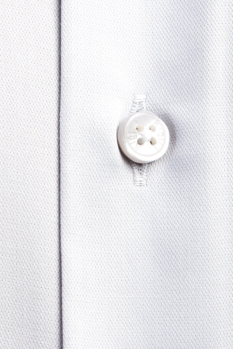 Açık Gri Uzun Kol Non Iron Saten Slim Fit Dar Kesim Gömlek