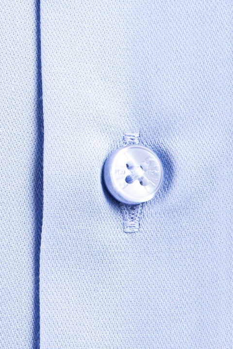 Mavi Uzun Kol Slim Fit Dar Kesim Non Iron Saten Gömlek