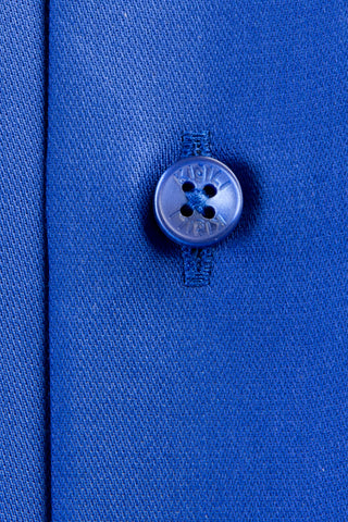  Mavi Uzun Kol Slim Fit Dar Kesim Non Iron Saten Gömlek