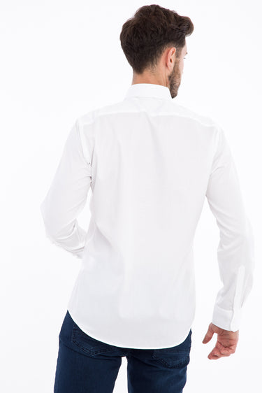  Beyaz Uzun Kol Non Iron Slim Fit Dar Kesim Saten Gömlek