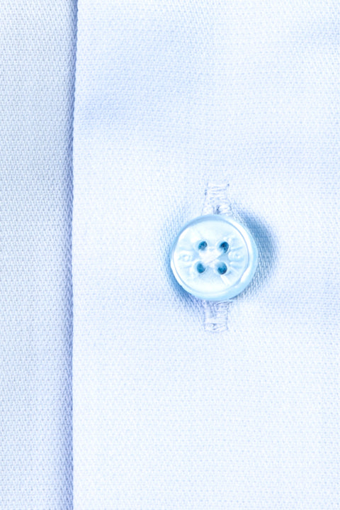 Açık Mavi Uzun Kol Non Iron Saten Slim Fit Dar Kesim Gömlek