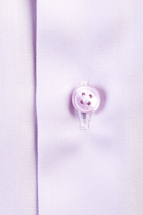 Lila Uzun Kol Non Iron Saten Slim Fit Dar Kesim Gömlek