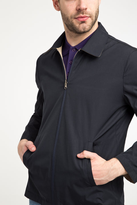 Lacivert Mevsimlik Çift Taraflı Mont