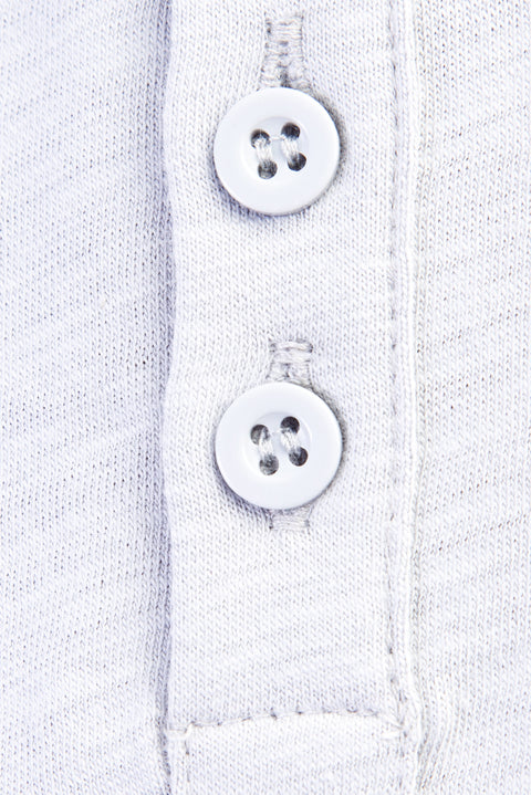 Açık Gri Regular Fit Düğmeli Yaka Pamuk Tişört