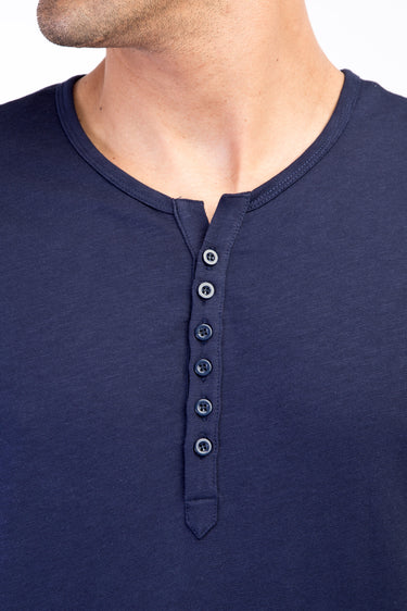 Lacivert Regular Fit Düğmeli Yaka Pamuk Tişört