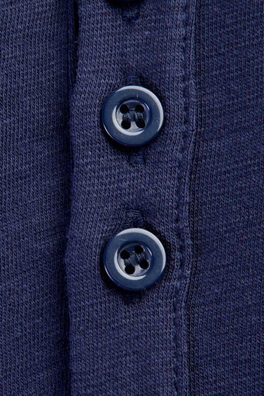 Lacivert Regular Fit Düğmeli Yaka Pamuk Tişört