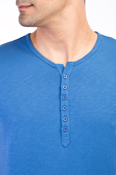 Mavi Bisiklet Yaka Düğmeli Regular Fit Pamuk Tişört