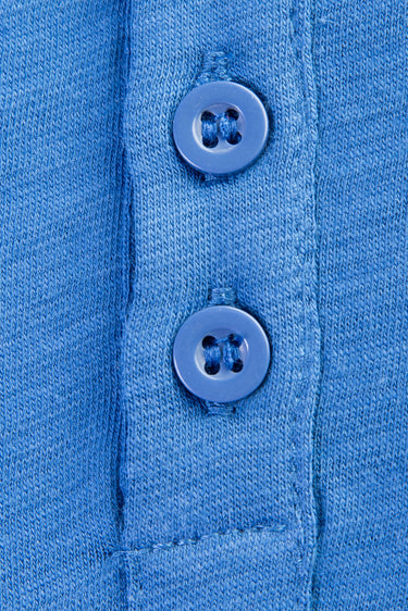 Mavi Bisiklet Yaka Düğmeli Regular Fit Pamuk Tişört