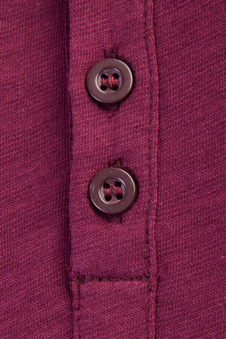  Bordo Regular Fit Düğmeli Yaka Pamuk Tişört