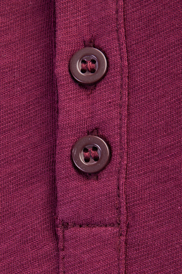  Bordo Bisiklet Yaka Düğmeli Regular Fit Pamuk Tişört