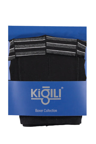  Siyah 2'Li Çizgili Süprem Boxer