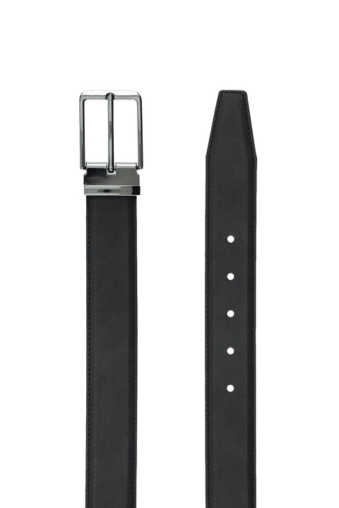 Siyah Düz 3'lü Kemer & Cüzdan & Kartlık Hediye Kutulu Set