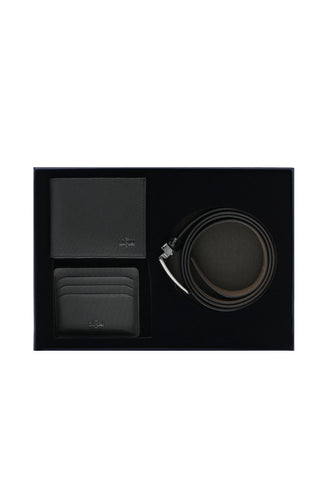  Siyah 3'lü Kemer & Cüzdan & Kartlık Seti