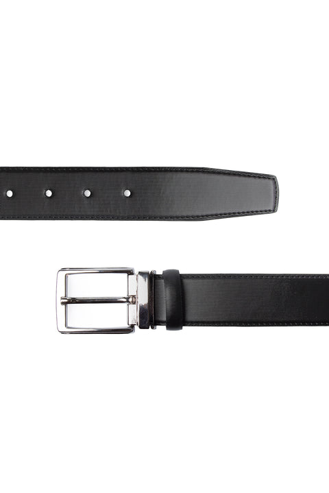 Siyah Desenli 3'lü Kemer & Cüzdan & Kartlık Hediye Kutulu Set