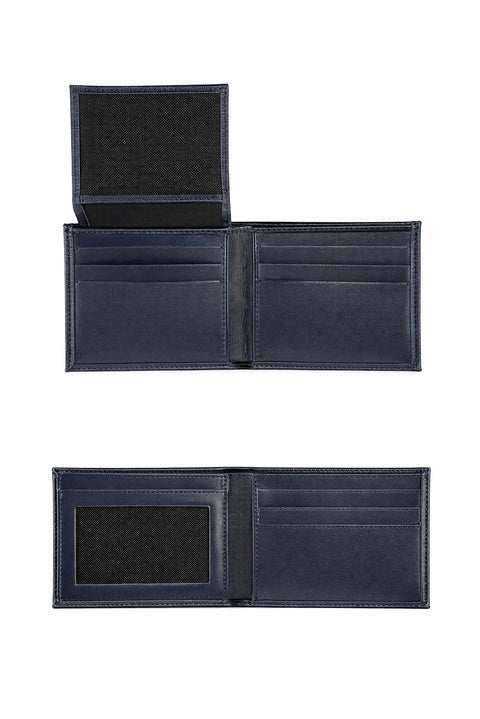 Orta Lacivert Düz 3'lü Kemer & Cüzdan & Kartlık Hediye Kutulu Set