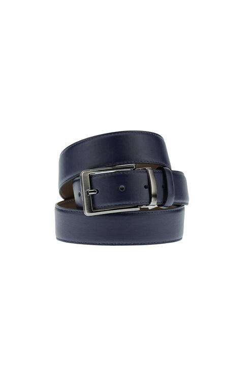 Orta Lacivert Düz 3'lü Kemer & Cüzdan & Kartlık Hediye Kutulu Set