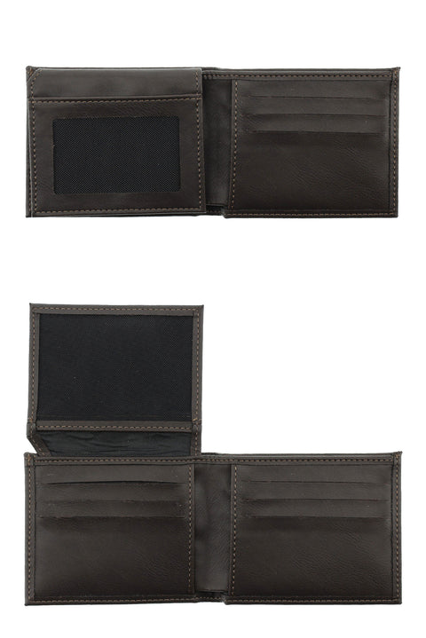 Dark Brown Plain 3-Piece Belt, Wallet & Card Holder Set in Gift Box