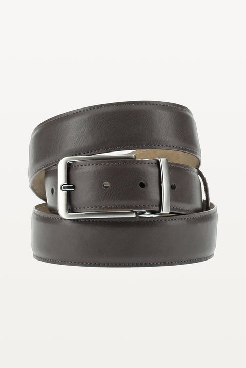 Koyu Kahve Düz 3'lü Kemer & Cüzdan & Kartlık Hediye Kutulu Set