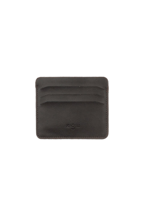 Koyu Kahve Düz 3'lü Kemer & Cüzdan & Kartlık Hediye Kutulu Set