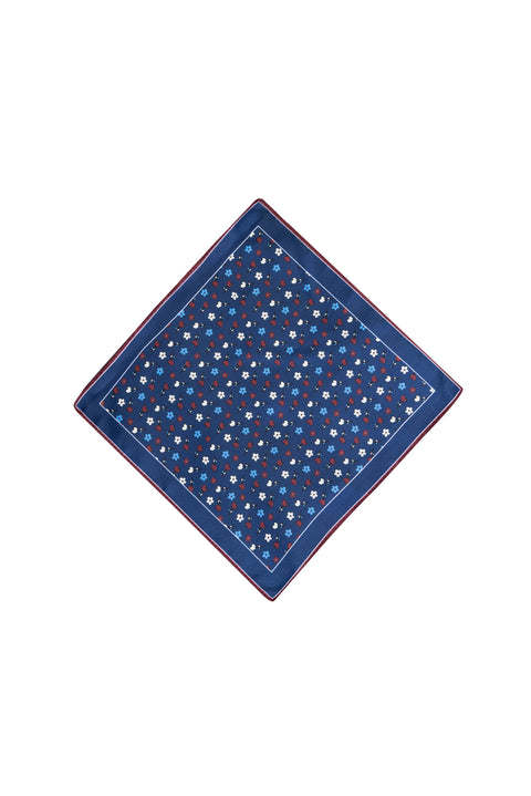 Koyu Mavi 2'li Kravat & Mendil Seti