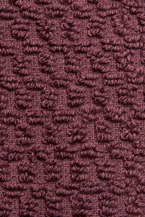 Mor Kimono Yaka Mürdüm Jakarlı Pamuk Bornoz