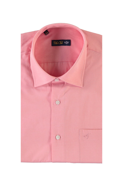 Pembe Kısa Kol Regular Fit Desenli Gömlek