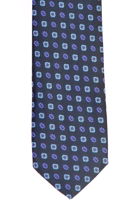 Lacivert Desenli Kravat